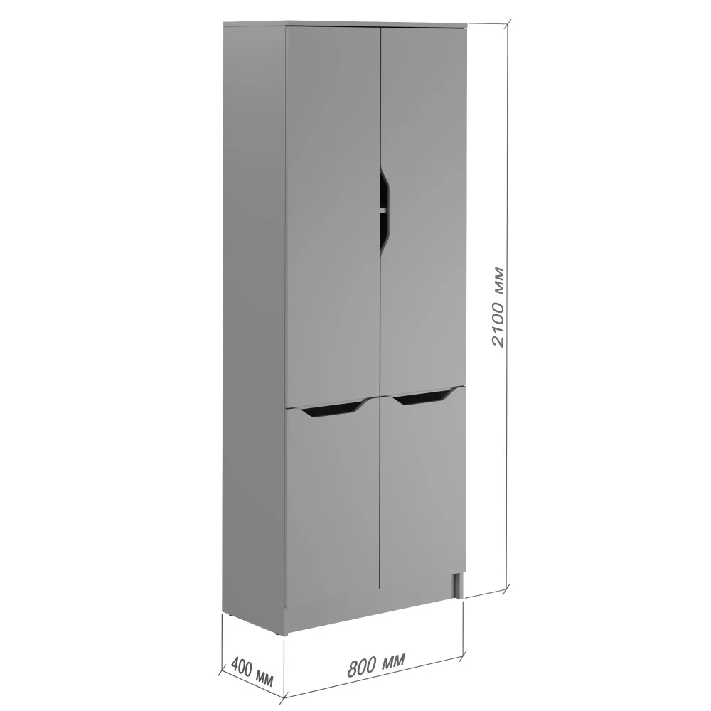 Шафа розпашна 4Д Лілу 80x40x210 см Сіра мишка MBS-1414 7