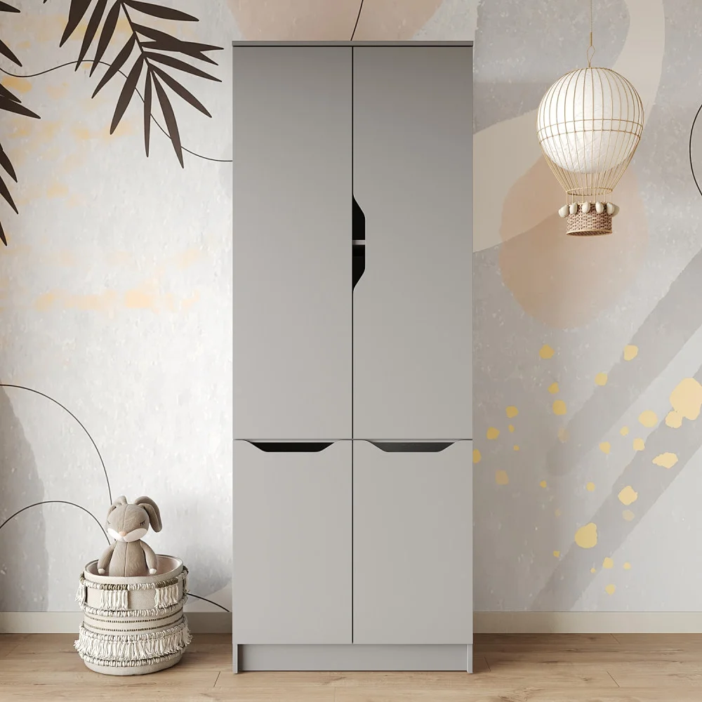 Шафа розпашна 4Д Лілу 80x40x210 см Сіра мишка MBS-1414 3