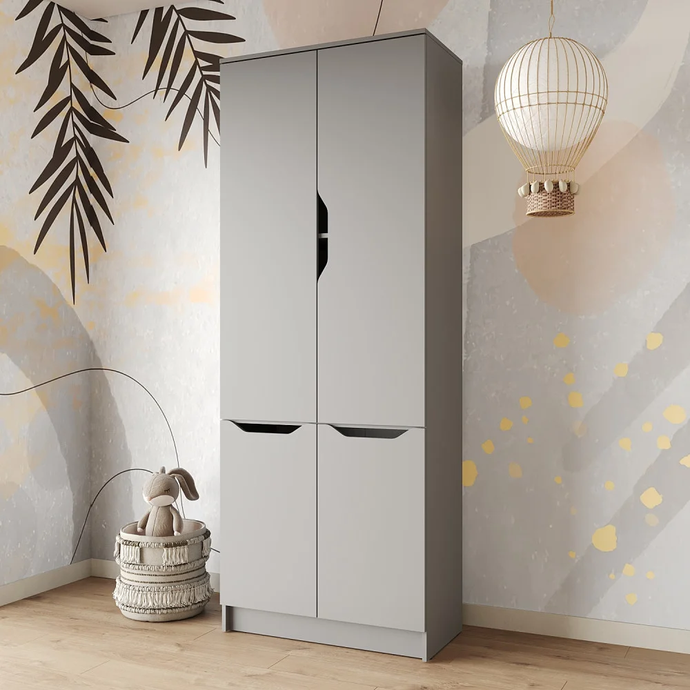 Шафа розпашна 4Д Лілу 80x40x210 см Сіра мишка MBS-1414 2