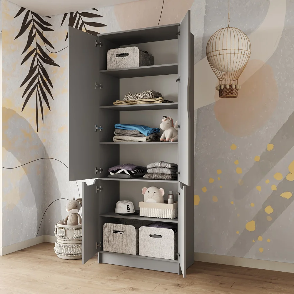 Шафа розпашна 4Д Лілу 80x40x210 см Сіра мишка MBS-1414 4