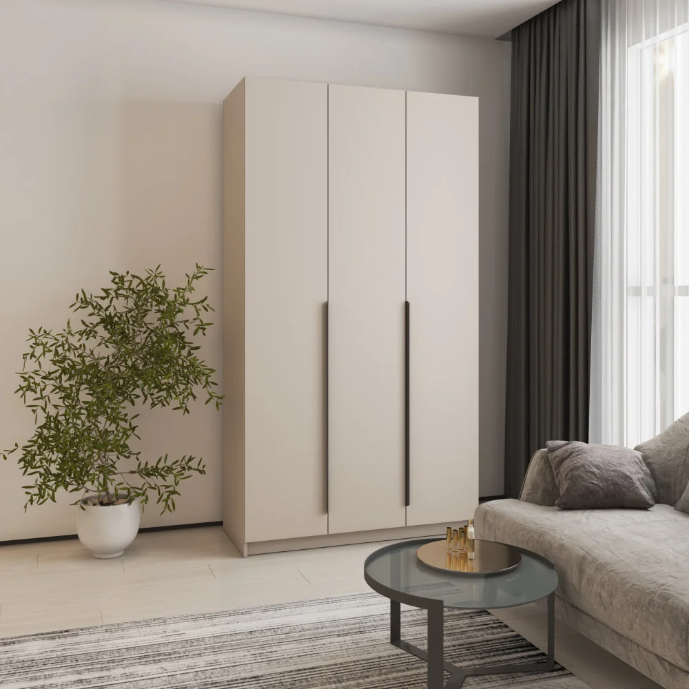 Шафа розпашна тридверна Оскар ДСП BL-B, стандарт 120x52x220 см Кашемір